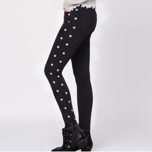 NEW Black Orchid Jude Mid Rise Super Skinny Jeans With Stars Women’s Size 25